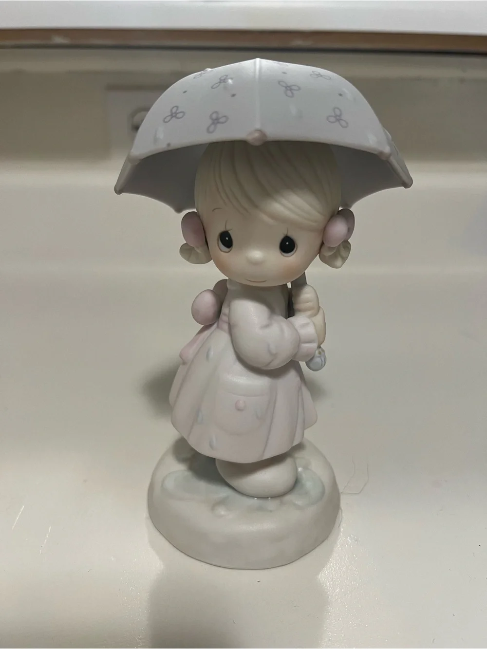 Vintage Precious Moments April Figurine Girl With Umbrella 1987
